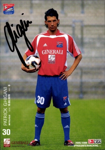 Autogrammkarte Fußballer Patrick Ghigani, SpVgg Unterhaching, Autogramm