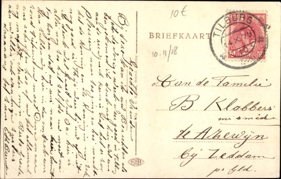 Postcard Tilburg North Brabant Netherlands, Station, Railway Station
