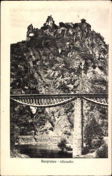 Postcard Altenahr in the Ahr Valley, castle ruins