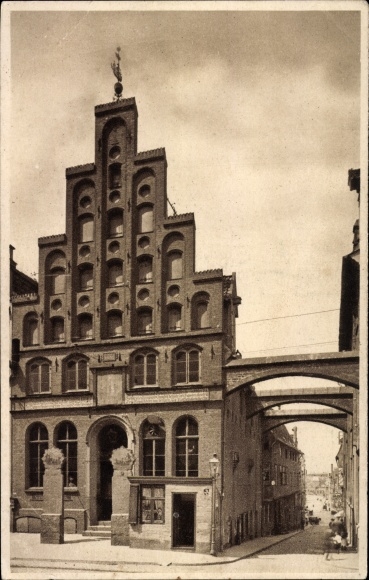 Postcard Hanseatic City of Lübeck, shipping company