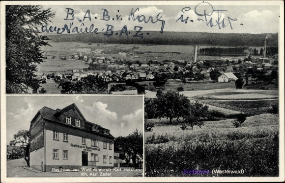 Ak Breitscheid Westerwald, Gasthaus zur Waidmannsruh, Inh. Karl Zeller