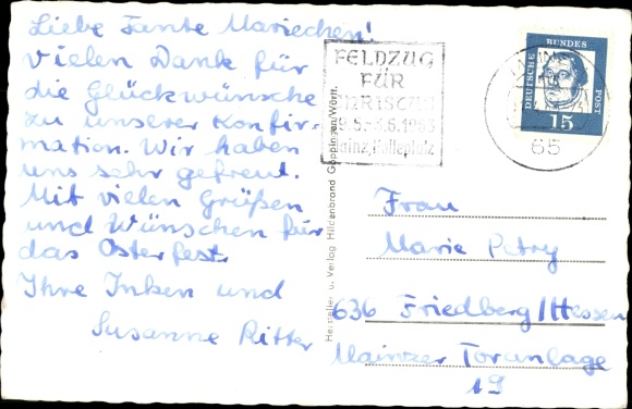 Postcard Stromberg in the Hunsrück, view from the Pustenburg