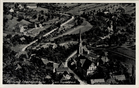 Ak Ettenheimmünster Ettenheim in Baden, Fliegeraufnahme