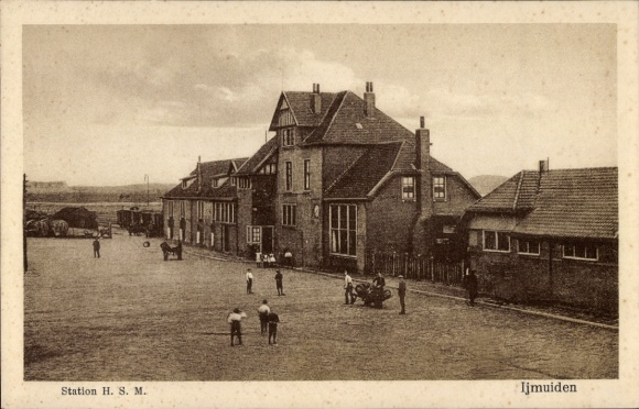 Postcard IJmuiden Ymuiden Velsen North Holland, train station