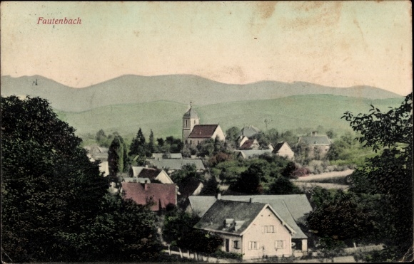 Postcard Fautenbach Achern in Baden Black Forest, view of the place