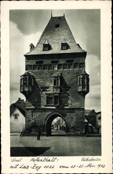 Postcard Soest, Osthofentor, bay window, perspective