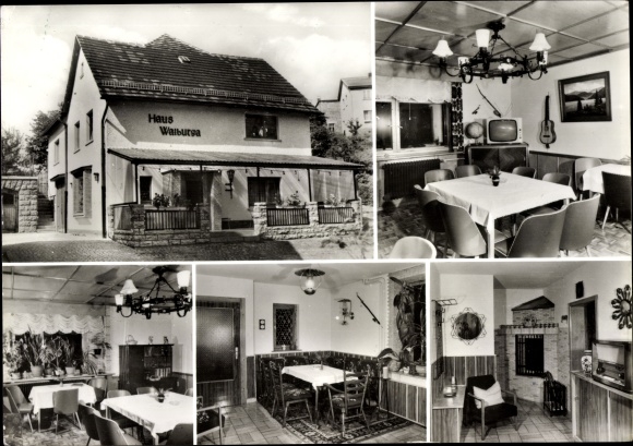 Ak Schweina Bad Liebenstein im Thüringer Wald, Haus Walburga, Innenansicht, Fernseher