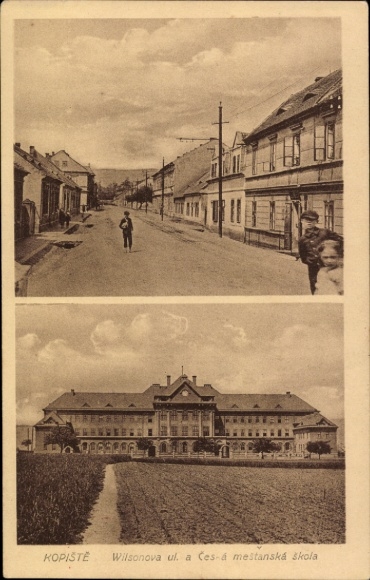 KP Kopisty Kopitz Most Brüx Region Ústí nad Labem, Wilsonova ul., budynek szkoły