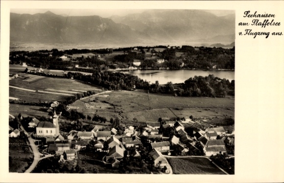 Postcard Seehausen am Staffelsee, landscape photo, aerial view