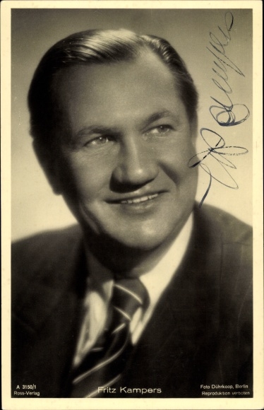 Postcard actor Fritz Kampers, Ross 3150/1, autograph