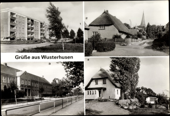 Ak Wusterhusen in Mecklenburg, Straße der Solidarität, Polytechnische Oberschule Hanns Eisler