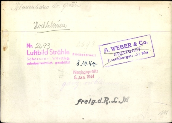 Postcard Badenweiler, aerial photograph, hotel, guesthouse Hochblauen
