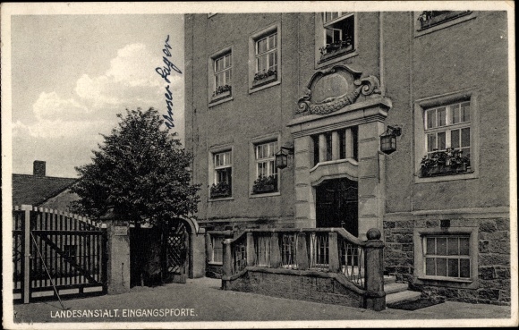 Ak Großhennersdorf Herrnhut in Sachsen, Landesanstalt Katharinenhof, Eingangspforte