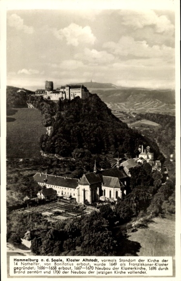 Postcard Hammelburg in Lower Franconia Bavaria, Kloster Altstadt, aerial photograph