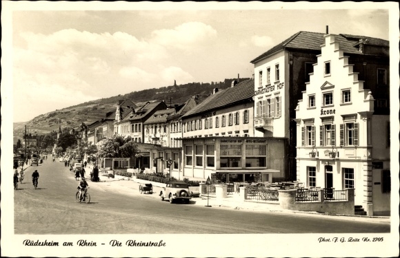KP Rüdesheim am Rhein Hessen, Rheinstraße, Darmstädter Hof, Krone