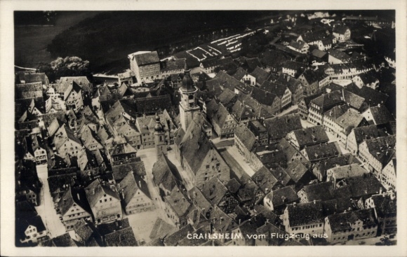 Postcard Crailsheim in Württemberg, aerial photograph.