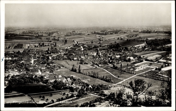 Postcard Klingenmünster on the Palatinate Wine Route, general view, view from the Landeck