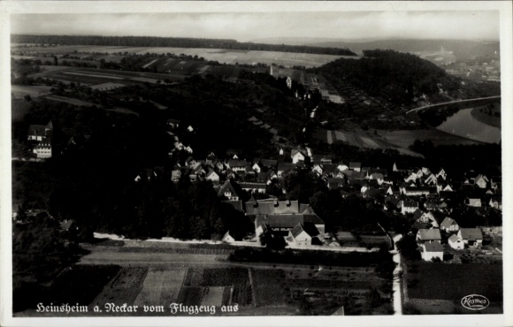 Postcard Heinsheim im Kraichgau Bad Rappenau Baden, aerial photograph