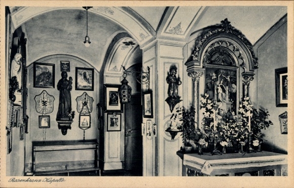Postcard Zangberg in Upper Bavaria, Educational Institute St. Joseph of the Salesian Sisters, Rosary Chapel