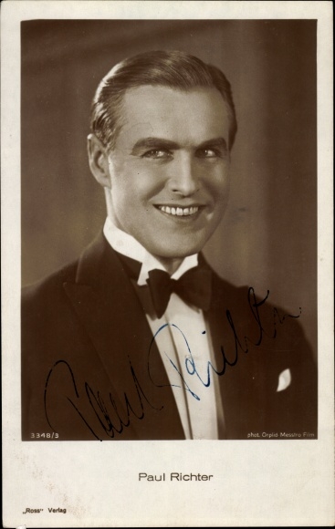 Postcard actor Paul Richter, portrait, Ross 3348/3, autograph