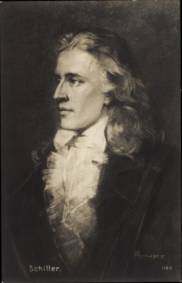 Artist Postcard Rumpf, writer Friedrich von Schiller, portrait