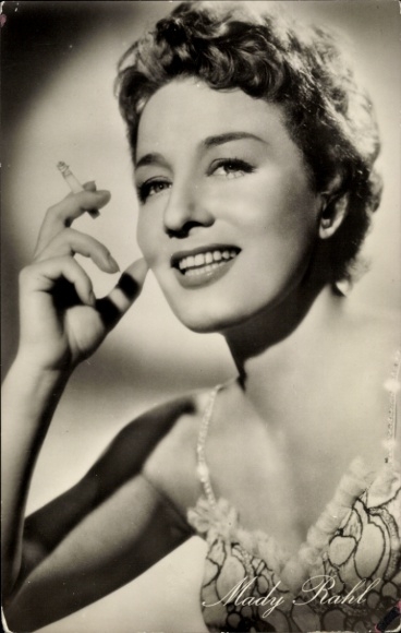 Postcard Actress Mady Rahl, Portrait, Cigarette, Three from Variety