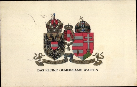 Coat of Arms Postcard The Small Common Coat of Arms, Austria Hungary