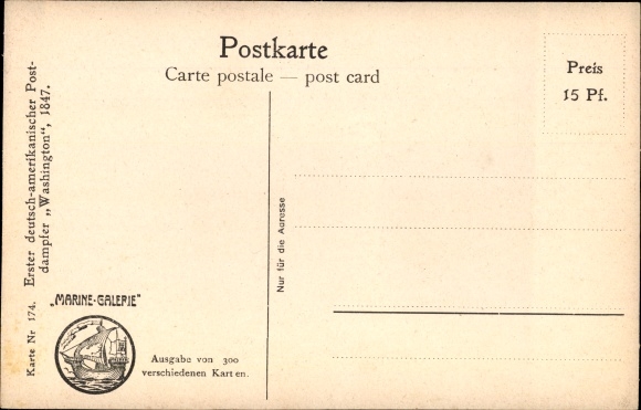 Artist PC Rave, Chr., Marine Gallery 174, First German-American mail steamer Washington
