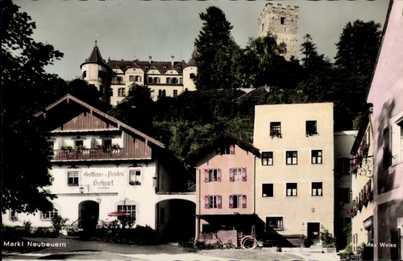 Postcard Neubeuern in Upper Bavaria, Market, Castle