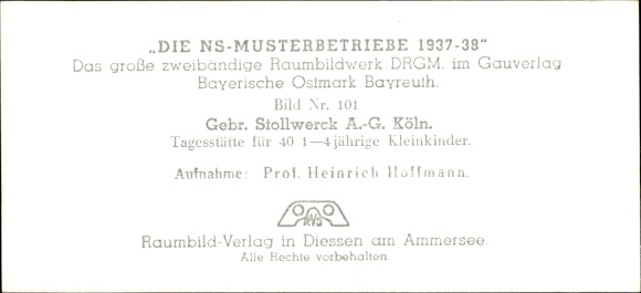 Stereo room image photo NS model companies 1937-38 No. 101 Gebr. Stollwerck AG Cologne daycare center