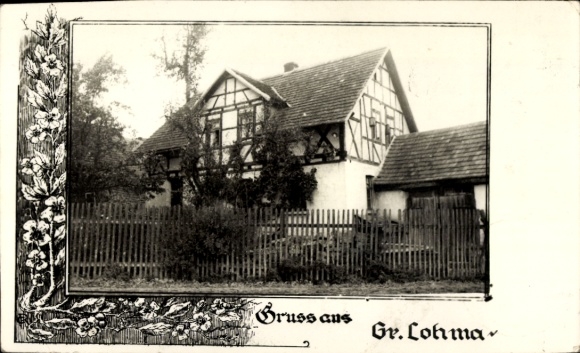 Postcard Großlohma Blankenhain in Thuringia, residential building