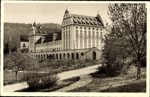 Ak Beuron an der Donau Württemberg, Erzabtei  Westflügel, Gebäude, Natur, Fotografie
