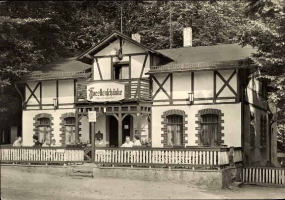 Postcard Liegau Augustusbad Radeberg in Saxony, Trout Tavern