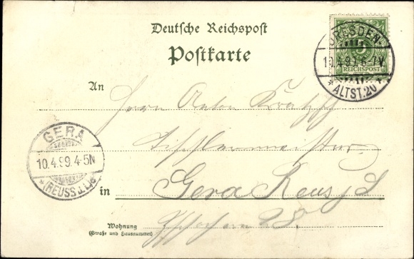 Postcard Dresden Southeast Strehlen, Goldne Krone, hall, exterior view