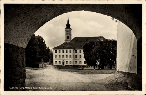 Ak Ebenhausen Schäftlarn in Opper-Beieren, Schäftlarn-klooster, kerk met toren