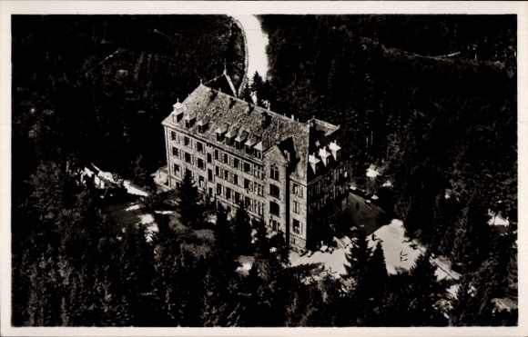 Postcard Bühl in Baden, aerial photograph, Friedrich-Hilda-Heim