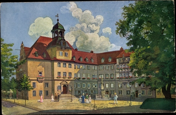 Artist PC Berlin Steglitz Lankwitz, view of the town hall, facade, monument