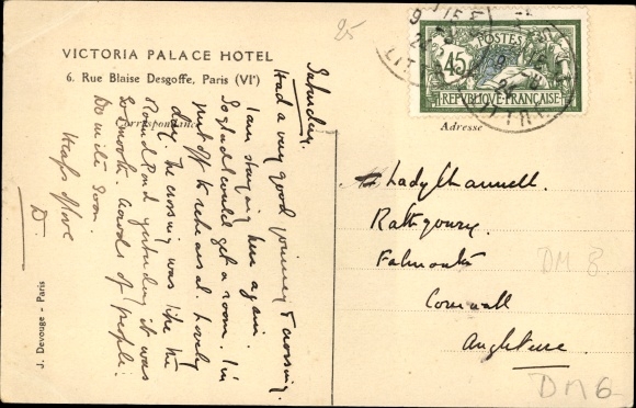 Ansichtkaart Parijs VI, Victoria Palace Hotel, Rue Blaise Desgoffe