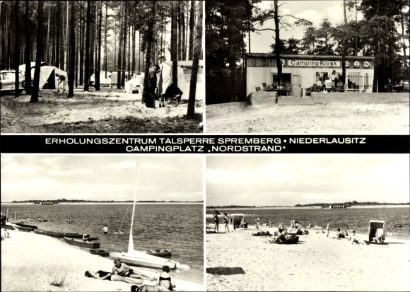 Ak Spremberg Neder-Lausitz, recreatiecentrum stuw Spremberg, camping noordstrand