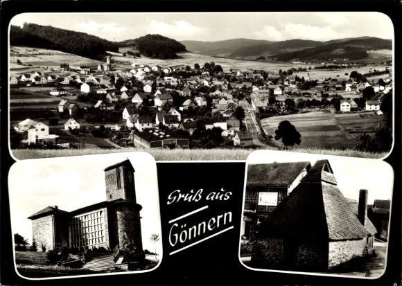 Postcard Gönnern Angelburg in Hessen, general view, old house