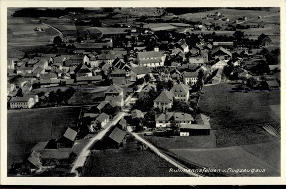 Postcard Ruhmannsfelden in the Bavarian Forest, aerial photograph