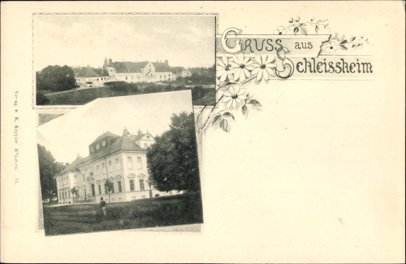 Ak Oberschleißheim Oberbayern, Schloss, Teilansichten