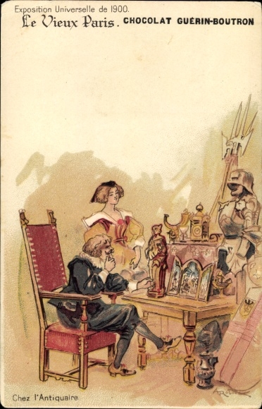 Artist Chromo-Litho Robida, A., Universal Exhibition of 1900, Chez l&#39;Antiquaire
