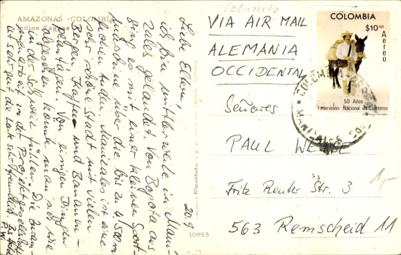 Postcard Colombia, Amazon