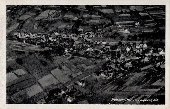 Postcard Steinach im Kinzigtal Black Forest, aerial view of rural area, houses, no people