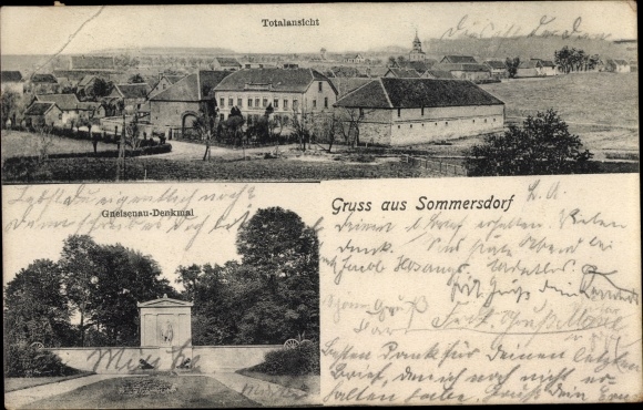 PC Sommersdorf Saxony Anhalt, Gneisenau monument, total view