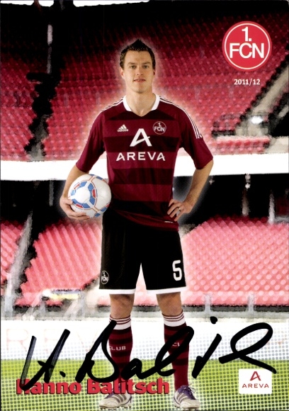 Autograph card footballer Hanno Balitsch, 1. FC Nuremberg, autograph