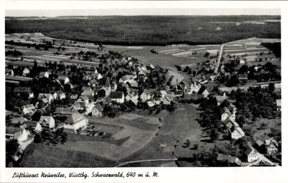 Postcard Neuweiler in the Black Forest, aerial photograph