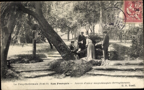 Postcard Le Pecq Yvelines, source of ferrous magnesia water