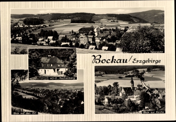 PC Bockau in the Ore Mountains, HO-G. Rechenberg, view of the church, view of the town